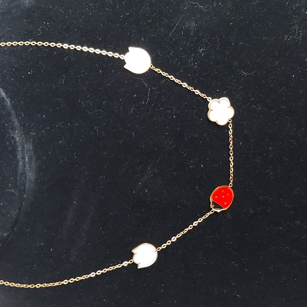 Lux Ladybug Flower Set Necklace and Bracelet